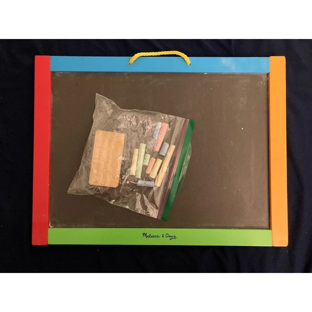 Melissa & Doug Chalkboard | Includes 1 Eraser And 10 Pieces Of Chalk (Assorted)
